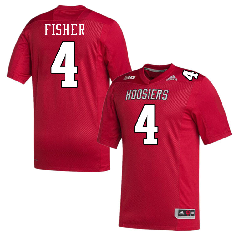 #4 Aiden Fisher Indiana Hoosiers Football Jeresys College Apparels,Uniforms Stitched-Throwback Crims